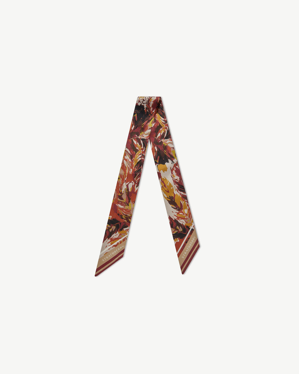 Strathberry Women's Silk Skinny Scarf - Red / White