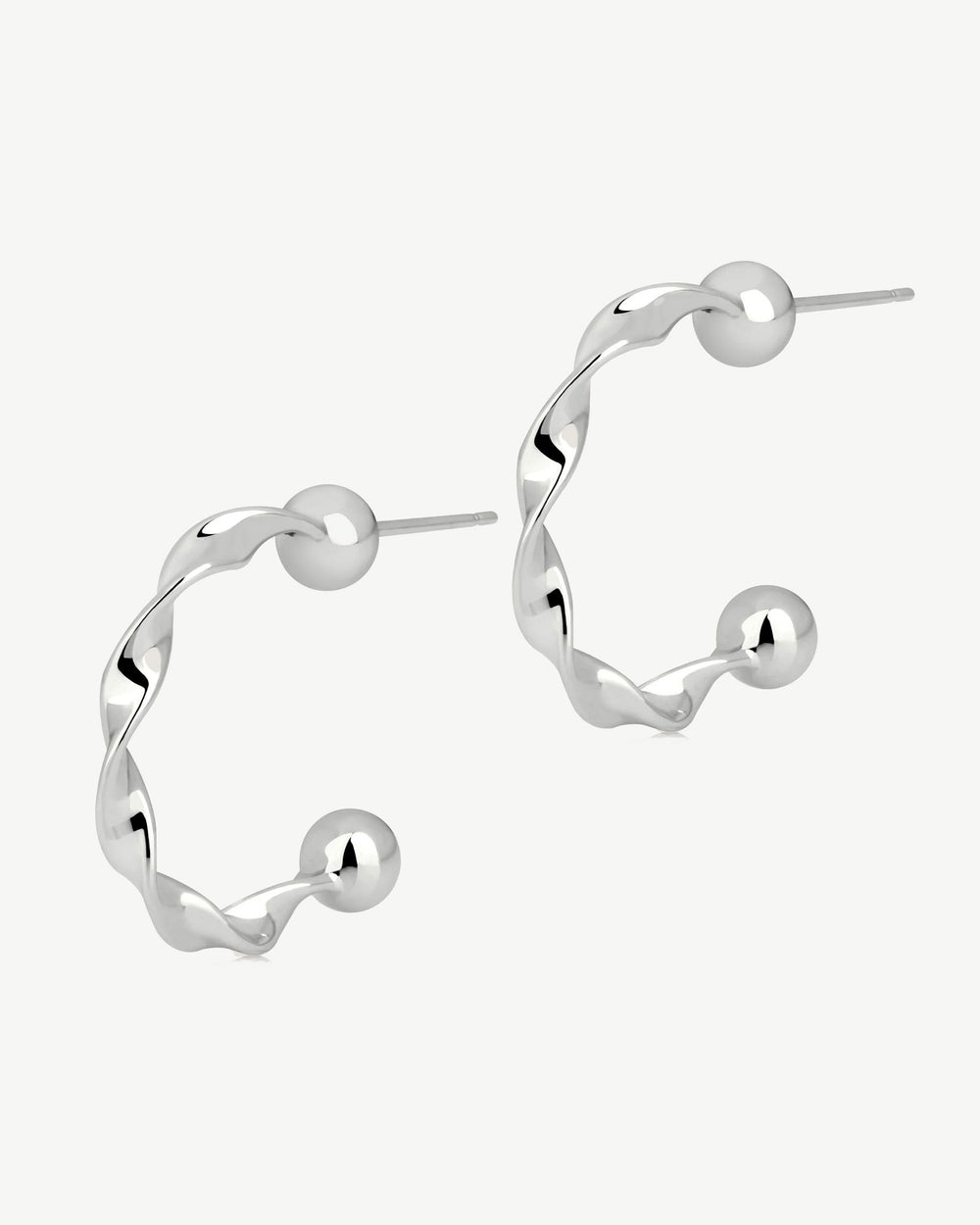 Strathberry Women's Crescent Twisted Hoop - Sterling Silver - Silver