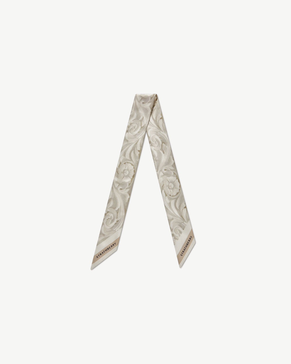 Strathberry Women's Silk Skinny Scarf - White