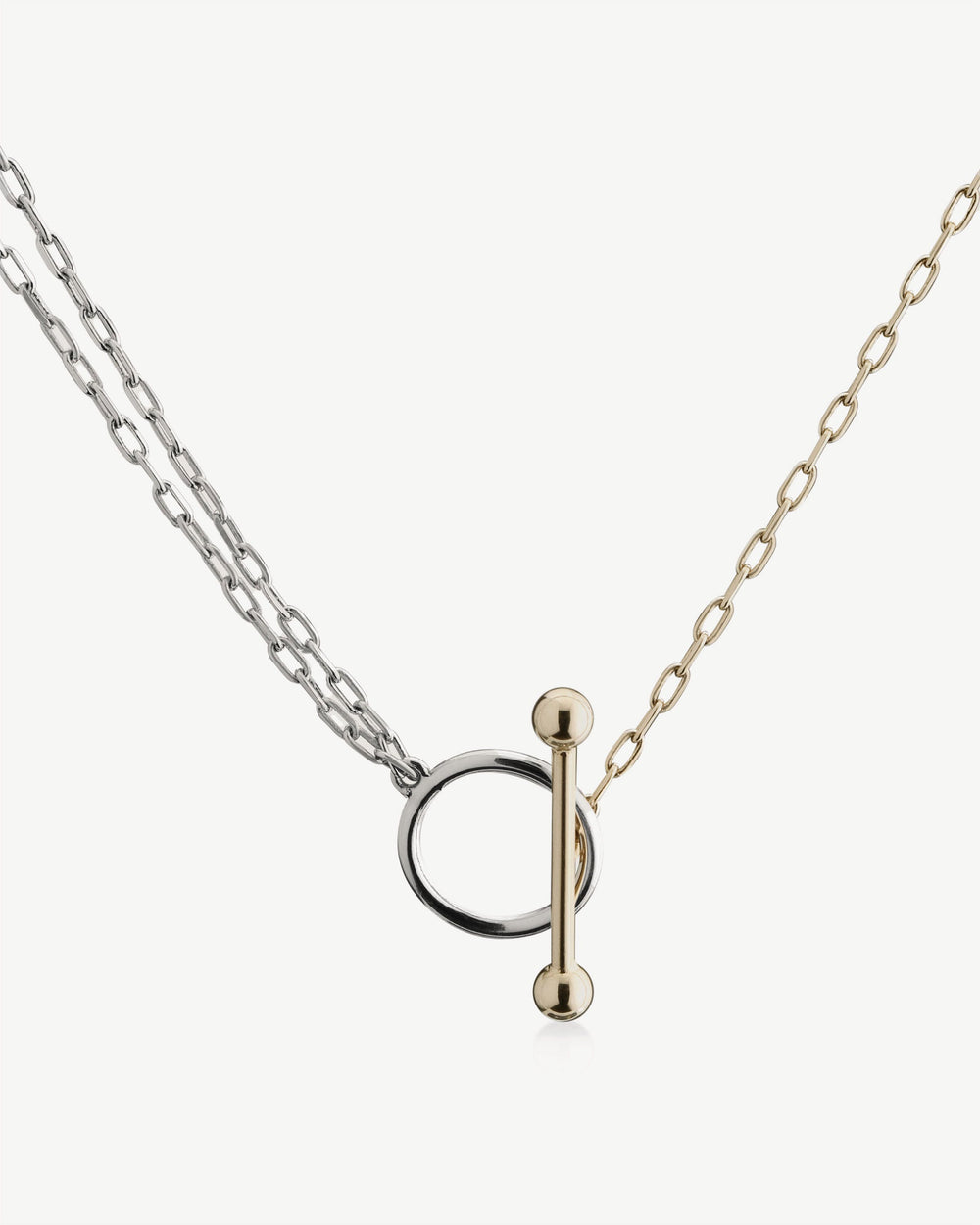 Strathberry Women's T Bar Dual Chain Necklace - Gold / Silver