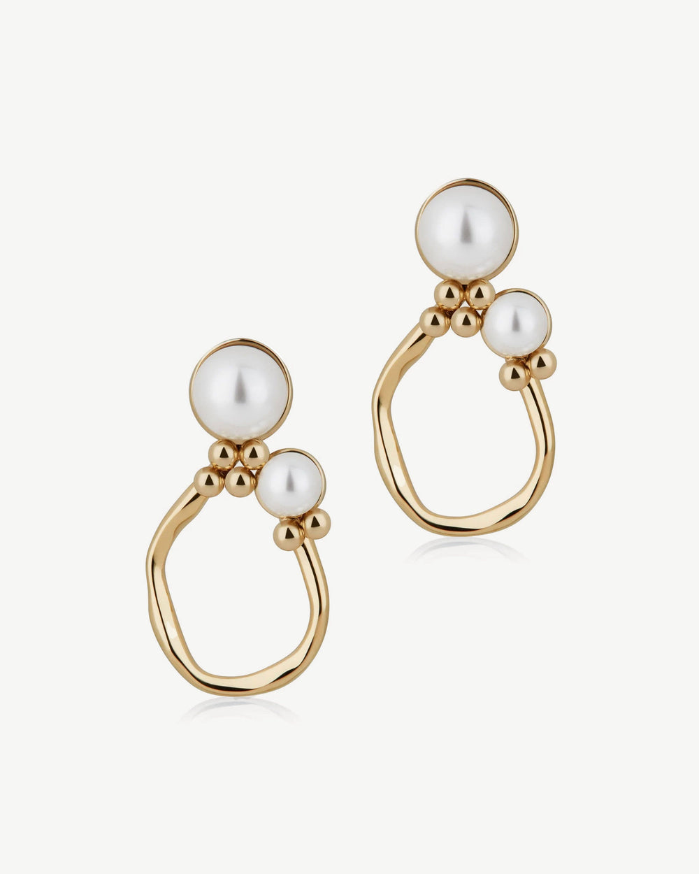 Strathberry Women's Pearl Cluster Earrings - 22 Carat Gold Gilded - Gold
