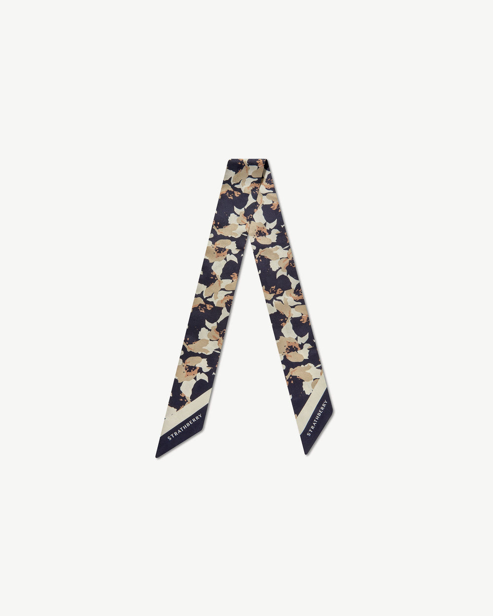Strathberry Women's Silk Skinny Scarf - Blue / Neutrals