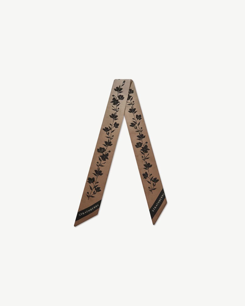 Strathberry Women's Silk Skinny Scarf - Brown / Neutrals