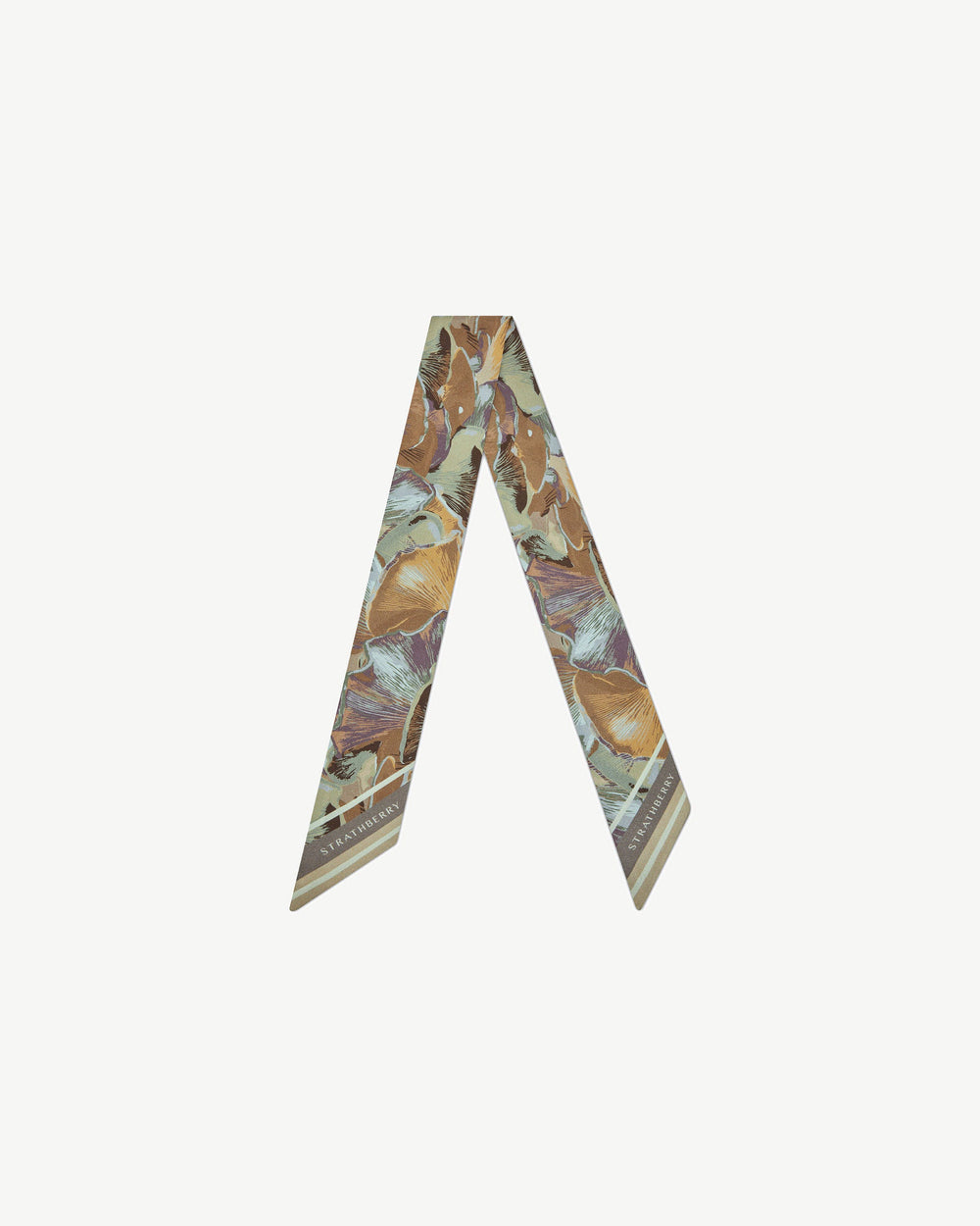 Strathberry Women's Silk Skinny Scarf - Natural / Brown