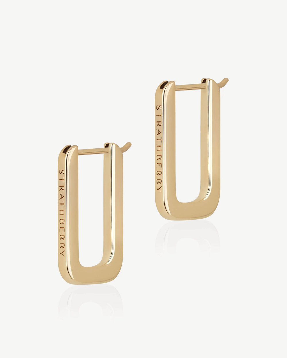 Strathberry Women's Rectangular Hoop - 22 Carat Gold Gilded - Gold