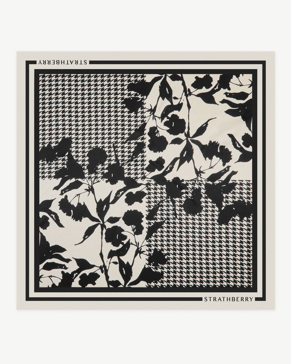 Strathberry Women's Silk Square Scarf - Black / White