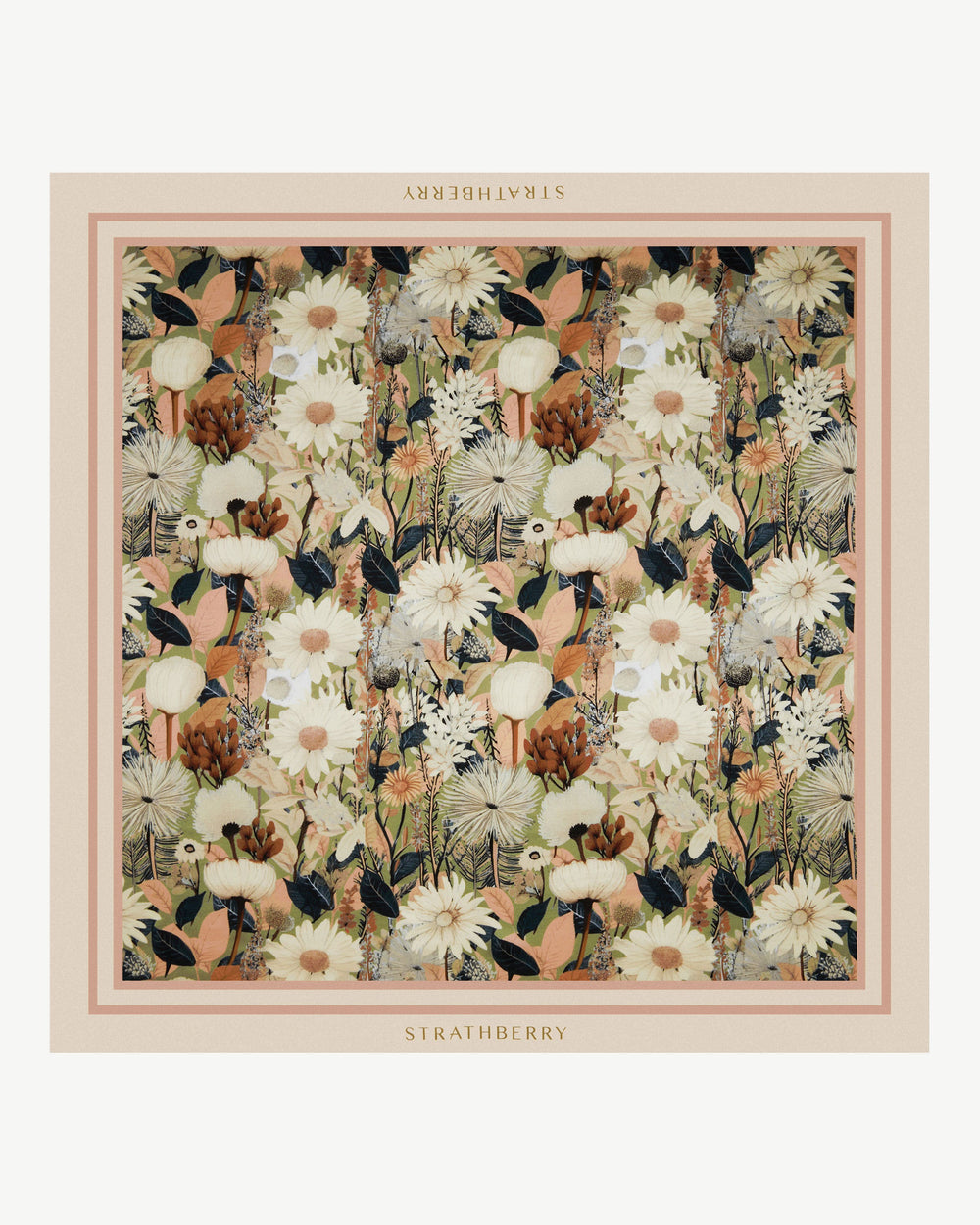 Strathberry Women's Silk Square Scarf - Brown / Neutrals / Green
