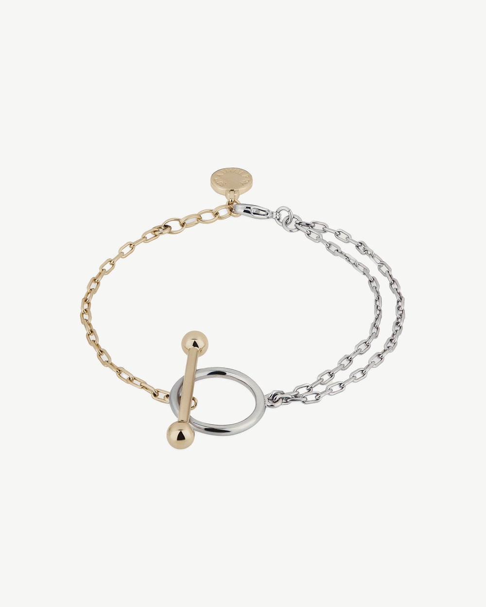 Strathberry Women's T Bar Dual Chain Bracelet - Gold / Silver