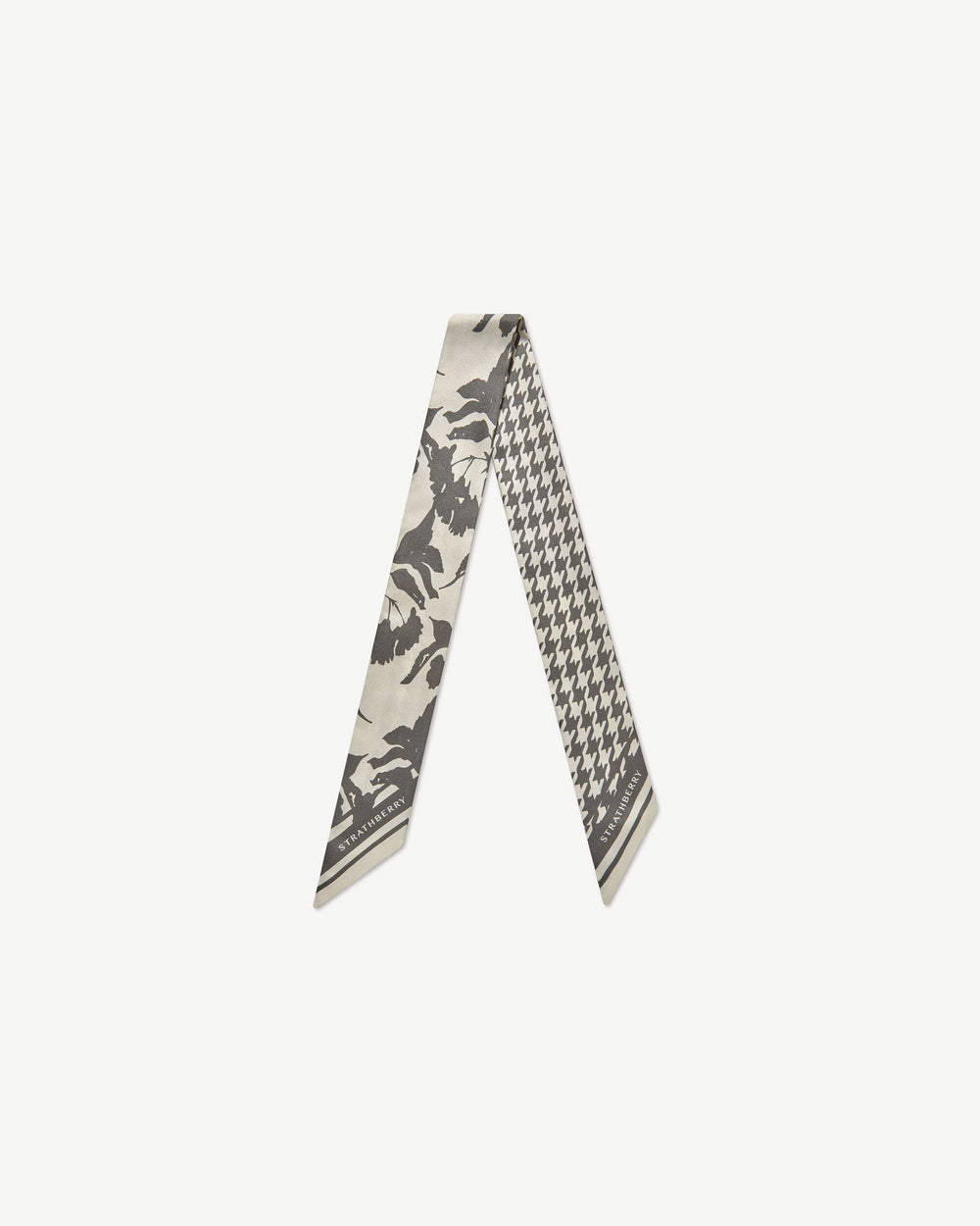 Strathberry Women's Silk Skinny Scarf - Grey