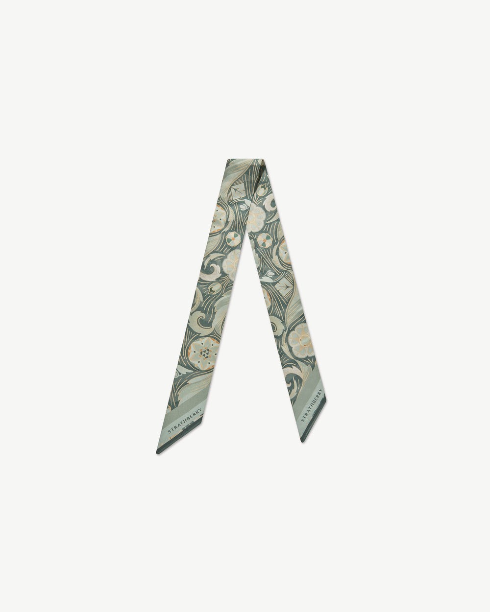 Strathberry Women's Silk Skinny Scarf - Green