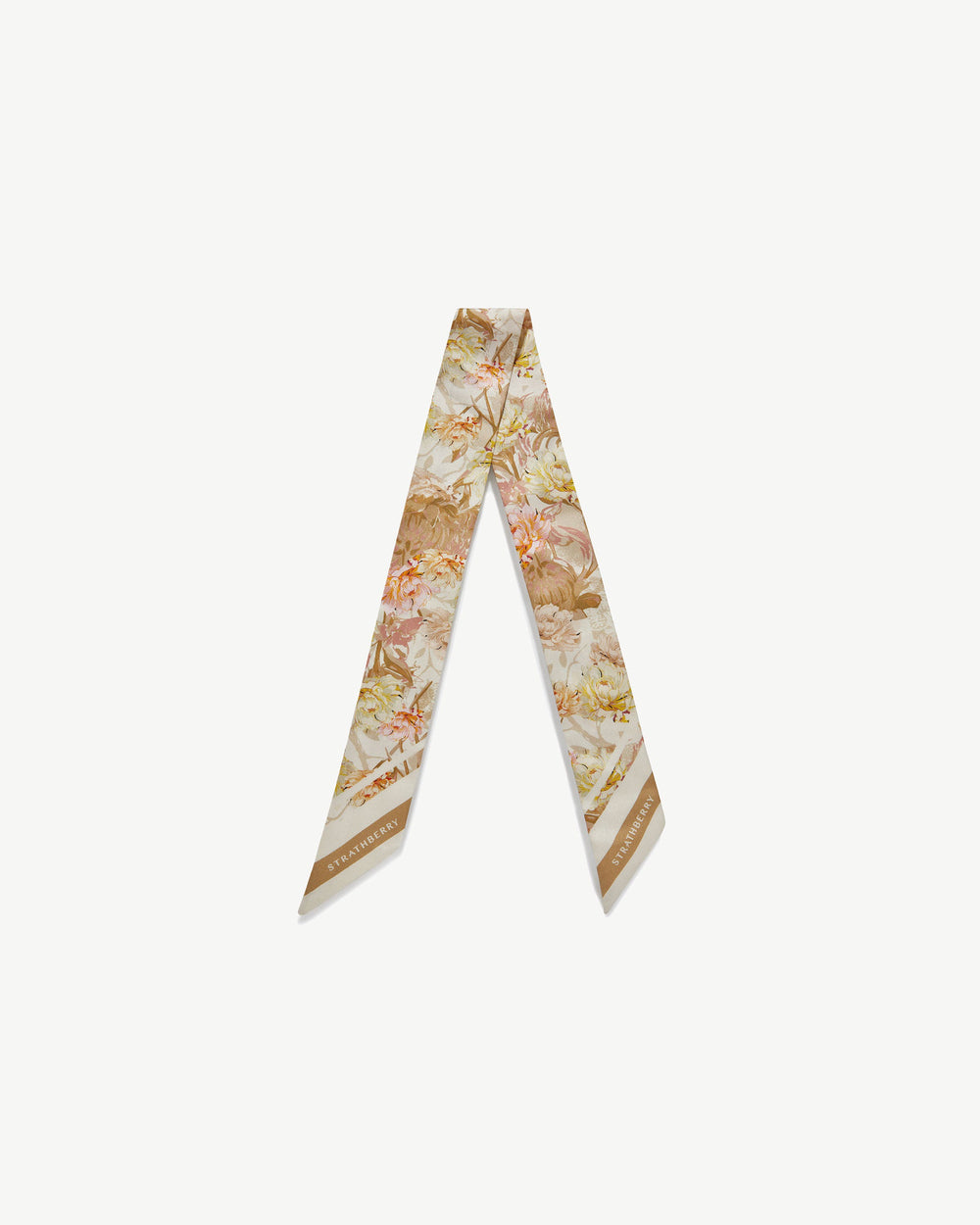 Strathberry Women's Silk Skinny Scarf - White / Red