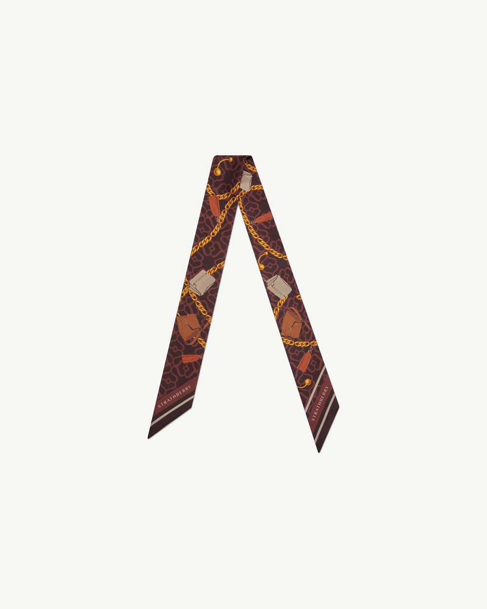 Strathberry Women's Silk Skinny Scarf - Red